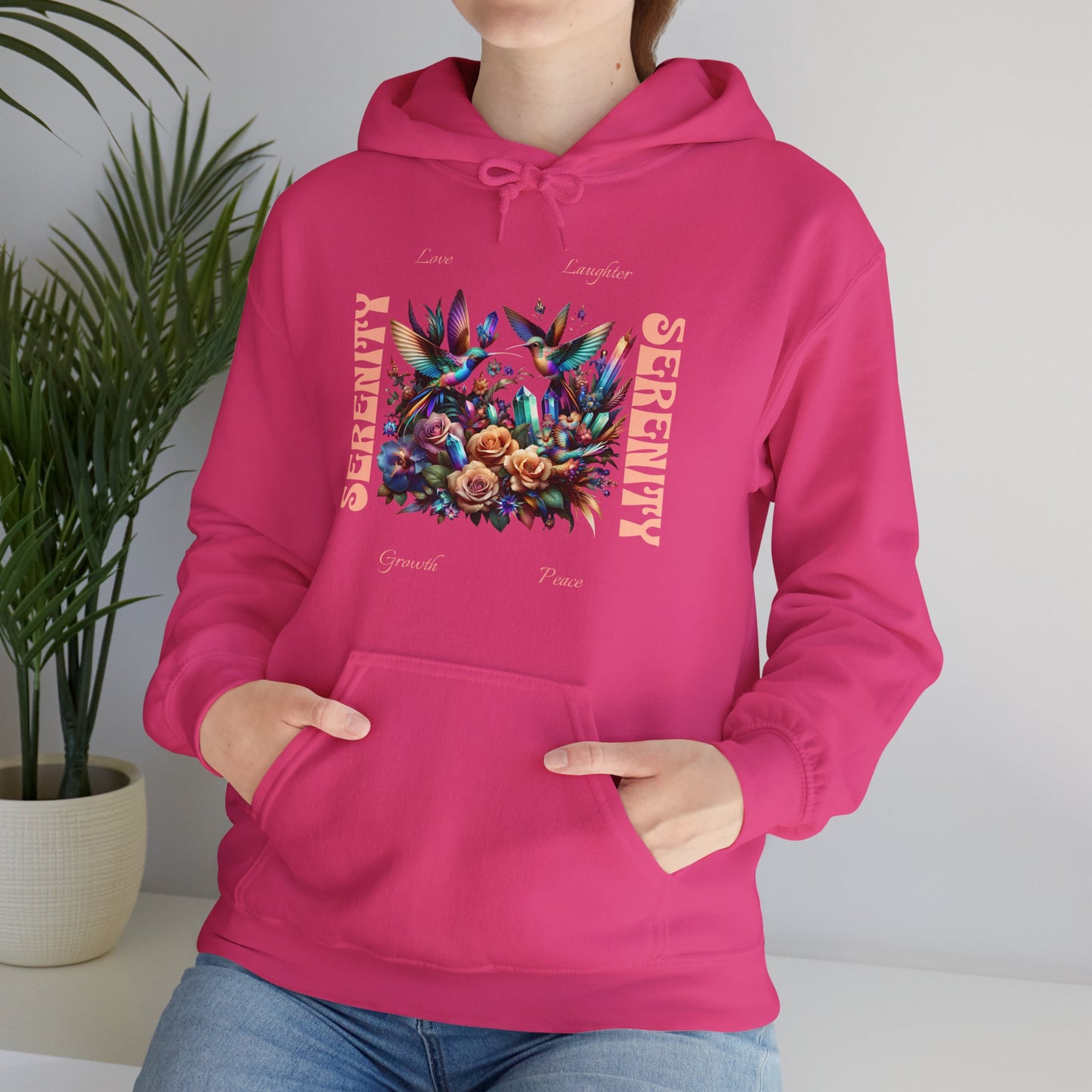 Serenity Hummingbirds Crystals Flowers Love Peace Growth Laughter Women's Hoodie