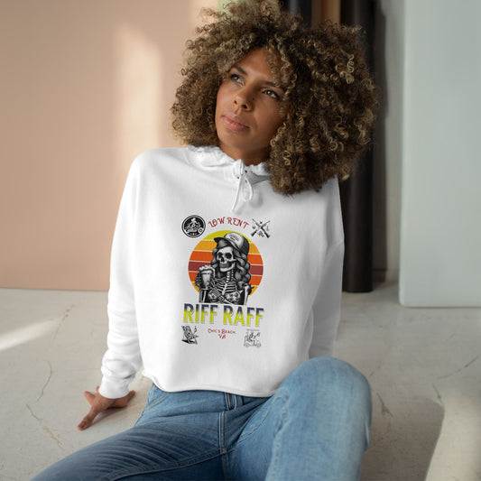 Chic's Beach VA Locals Crop Hoodie - Low Rent Riff Raff Design, Chesapeake Beach Go Home, Trendy Beachwear, Coastal Vibes