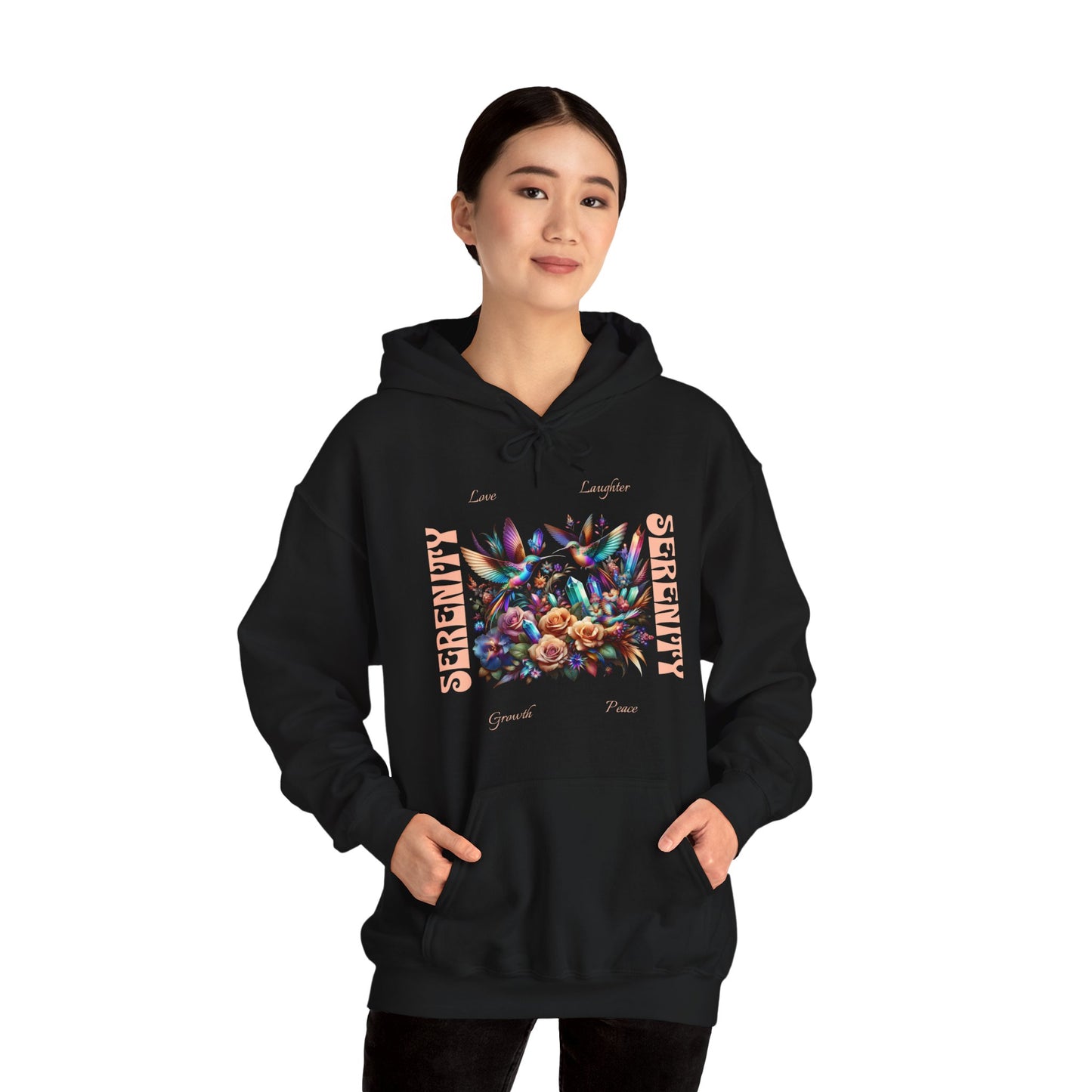 Serenity Hummingbirds Crystals Flowers Love Peace Growth Laughter Women's Hoodie