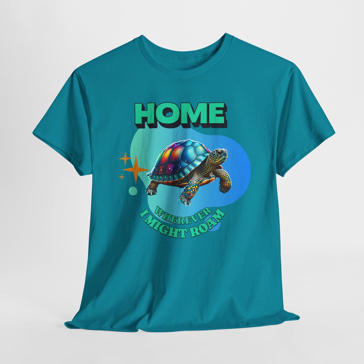 HOME wherever I might roam Colorful Turtle Cotton Tee Van Life, RV, Vagabond Express Delivery available