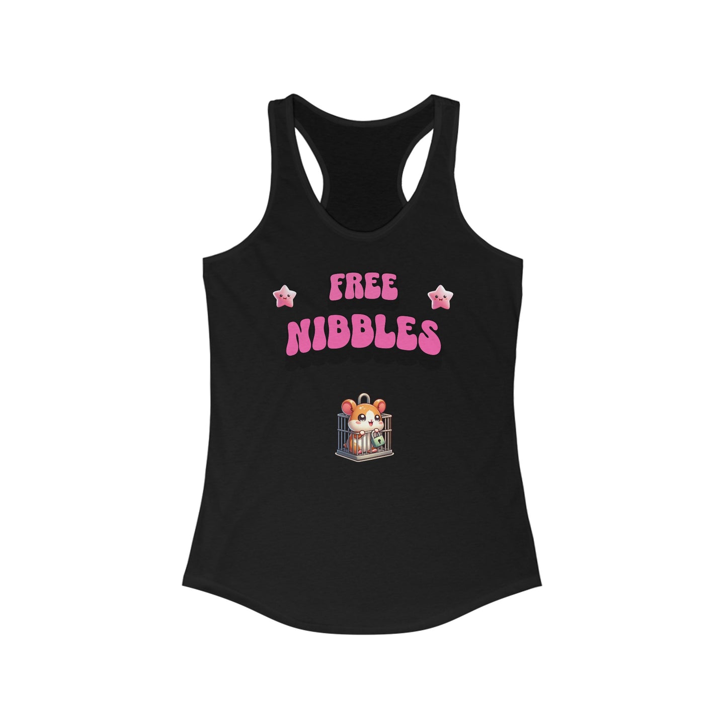 Free Nibbles Cheeky pun on the Free the Nipple Movement Women's Ideal Racerback Tank