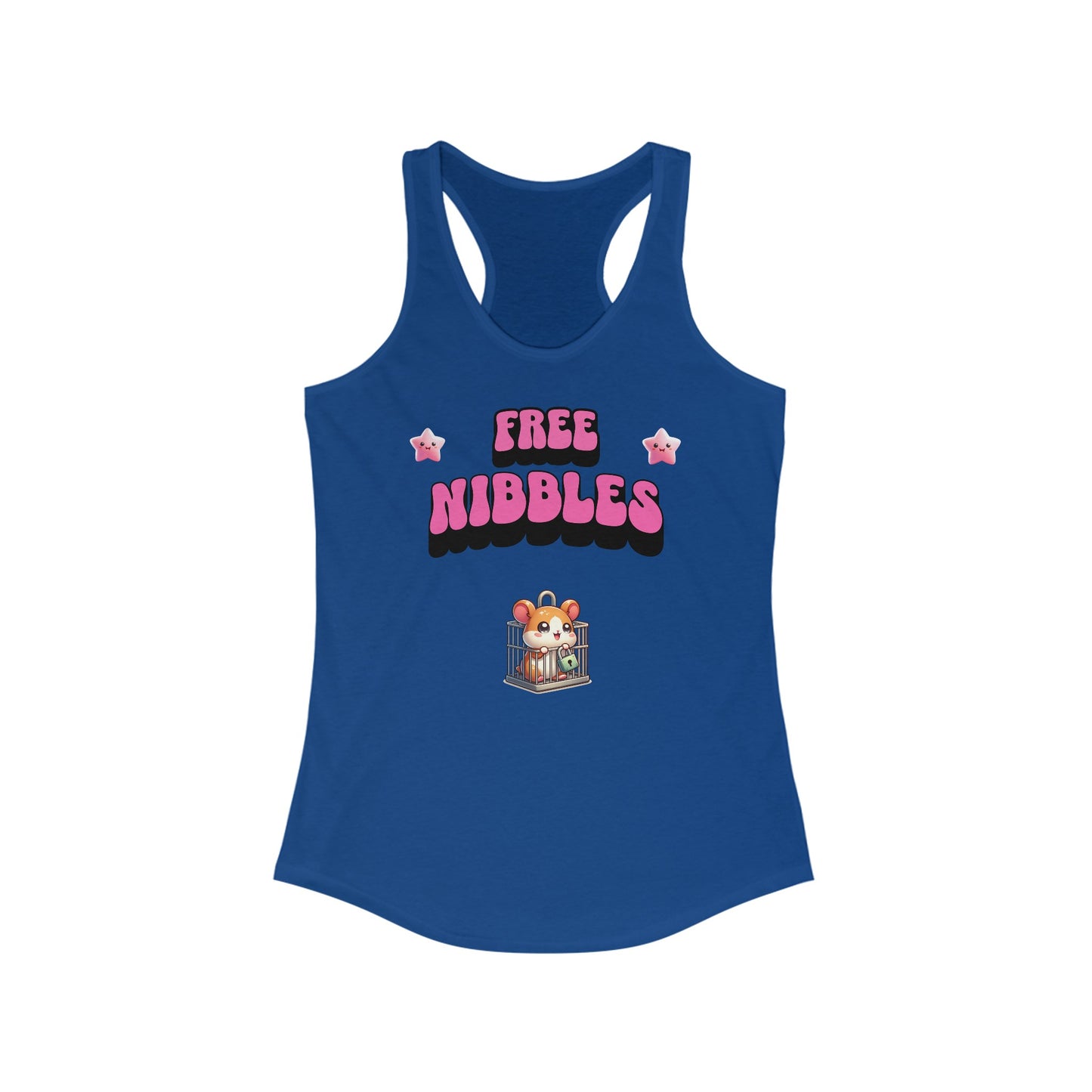 Free Nibbles Cheeky pun on the Free the Nipple Movement Women's Ideal Racerback Tank