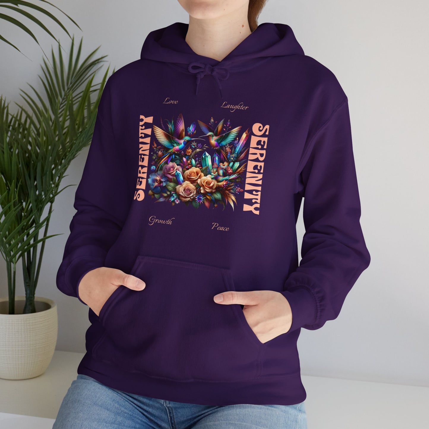 Serenity Hummingbirds Crystals Flowers Love Peace Growth Laughter Women's Hoodie