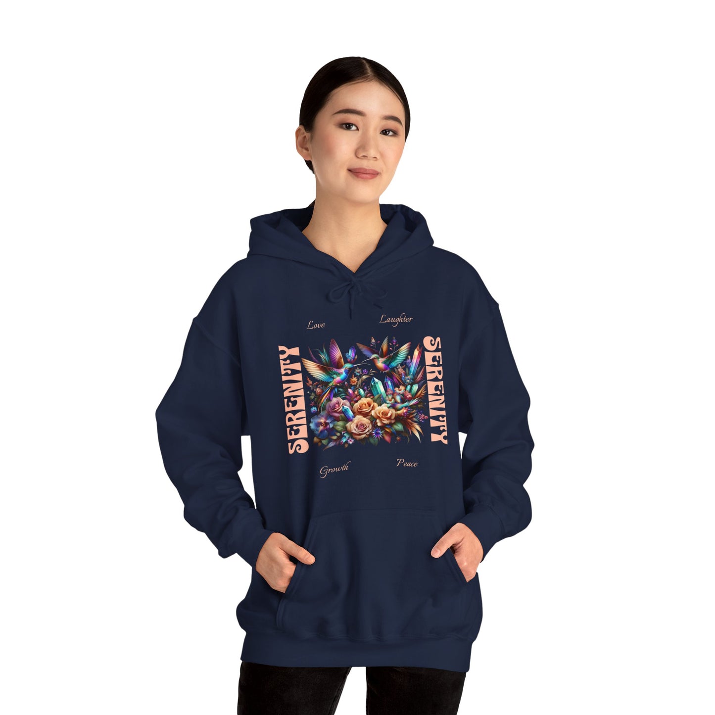 Serenity Hummingbirds Crystals Flowers Love Peace Growth Laughter Women's Hoodie