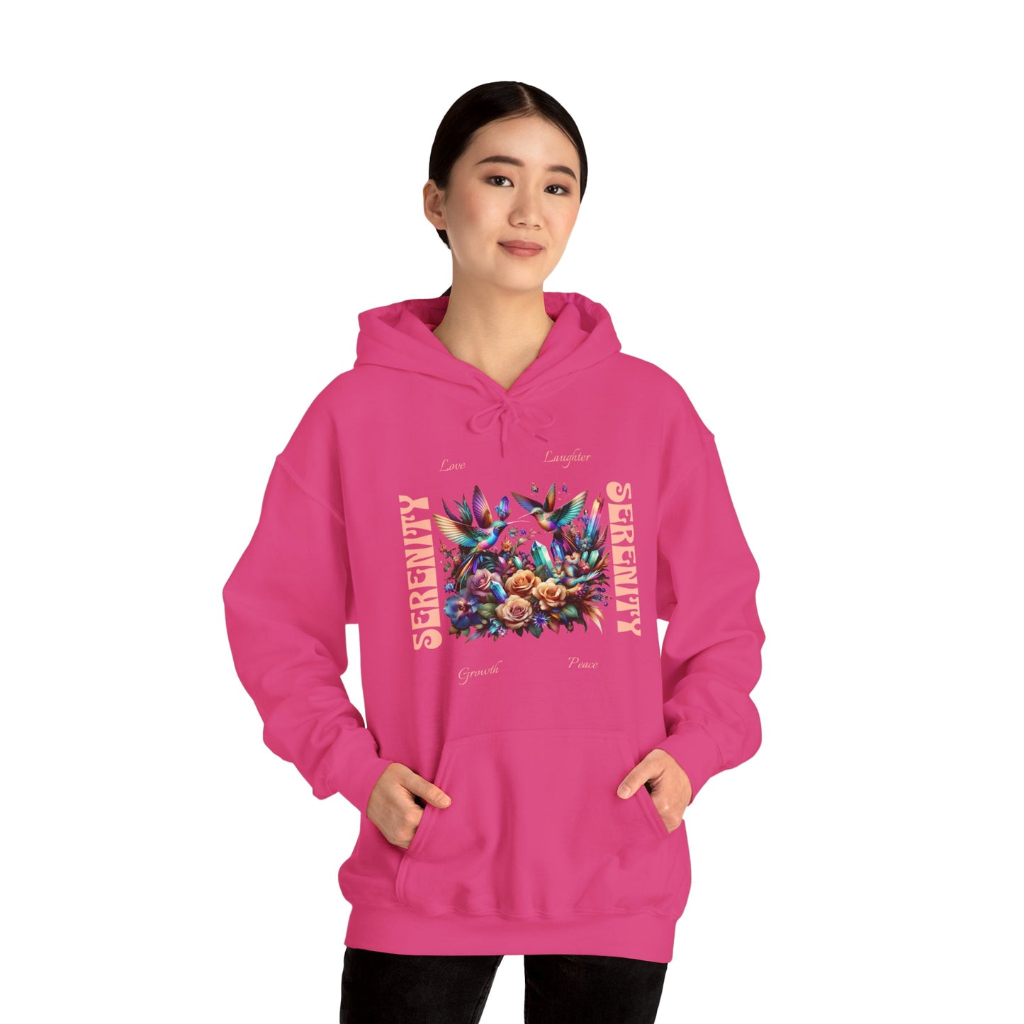 Serenity Hummingbirds Crystals Flowers Love Peace Growth Laughter Women's Hoodie