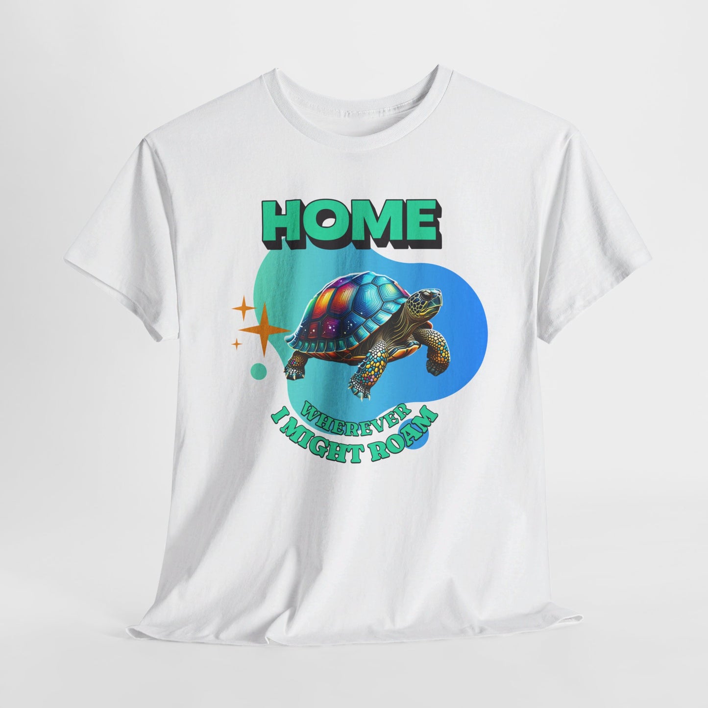 HOME wherever I might roam Colorful Turtle Cotton Tee Van Life, RV, Vagabond Express Delivery available