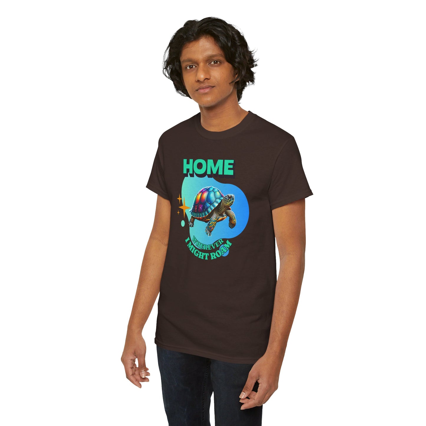 HOME wherever I might roam Colorful Turtle Cotton Tee Van Life, RV, Vagabond Express Delivery available