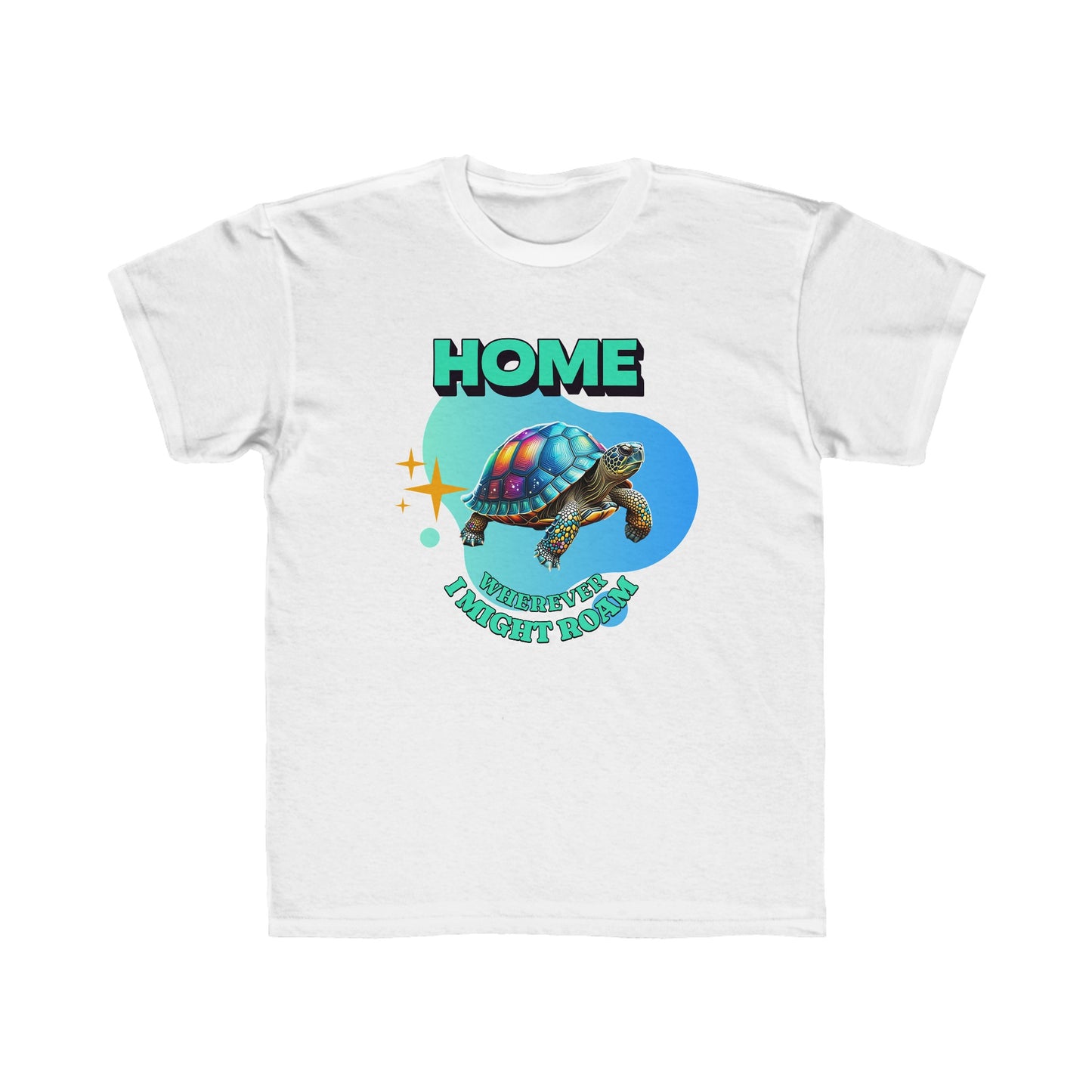 Home wherever I might roam Sparkly Turtle Tortoise Kids Regular Fit Tee