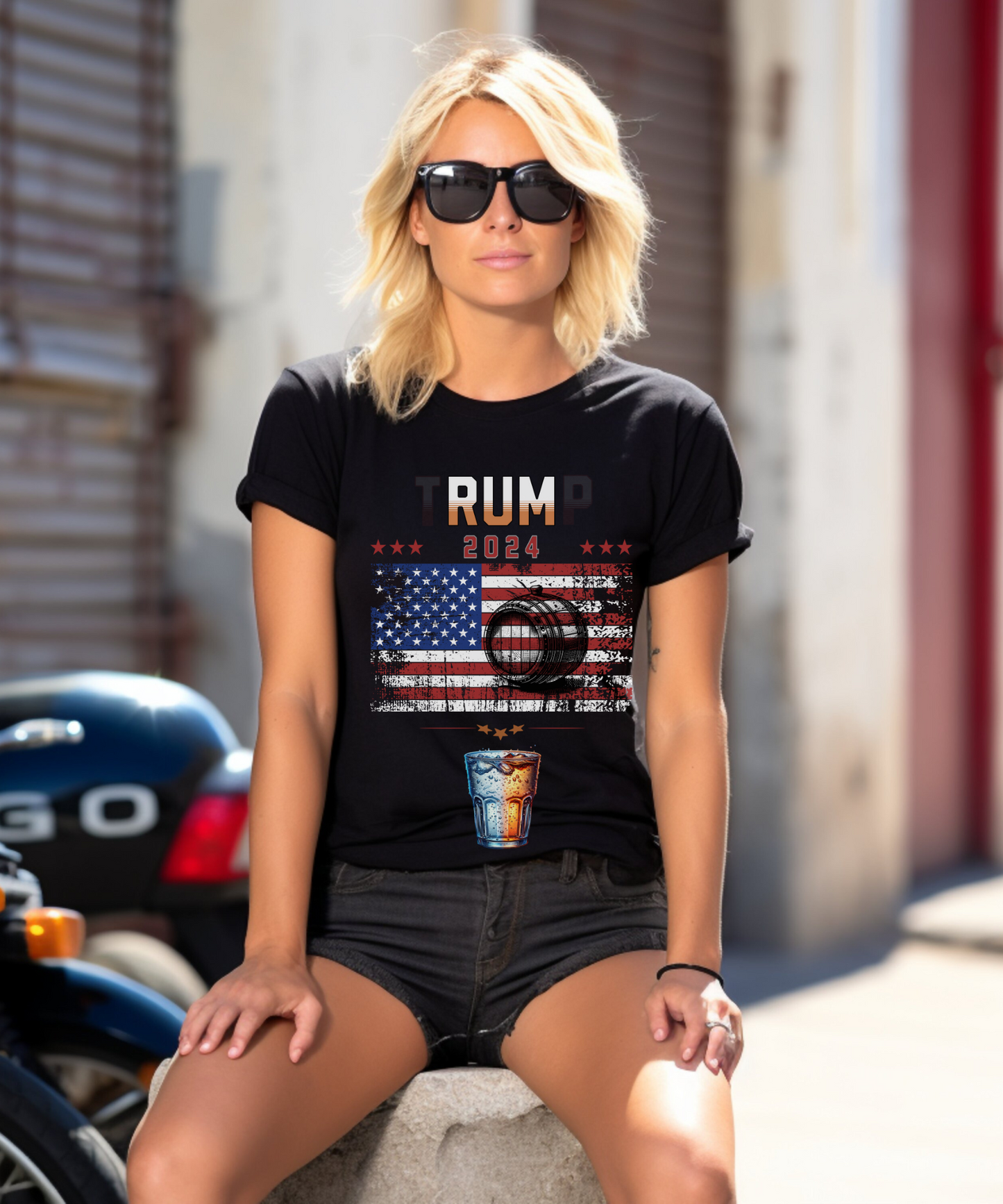 2024 tRUMp Election Season Drink Rum Barrel Funny Novelty Tee Shirt (FRONT)