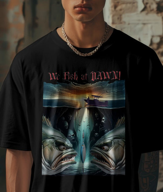 We Fish at Dawn! - Unisex Heavy Cotton Tee