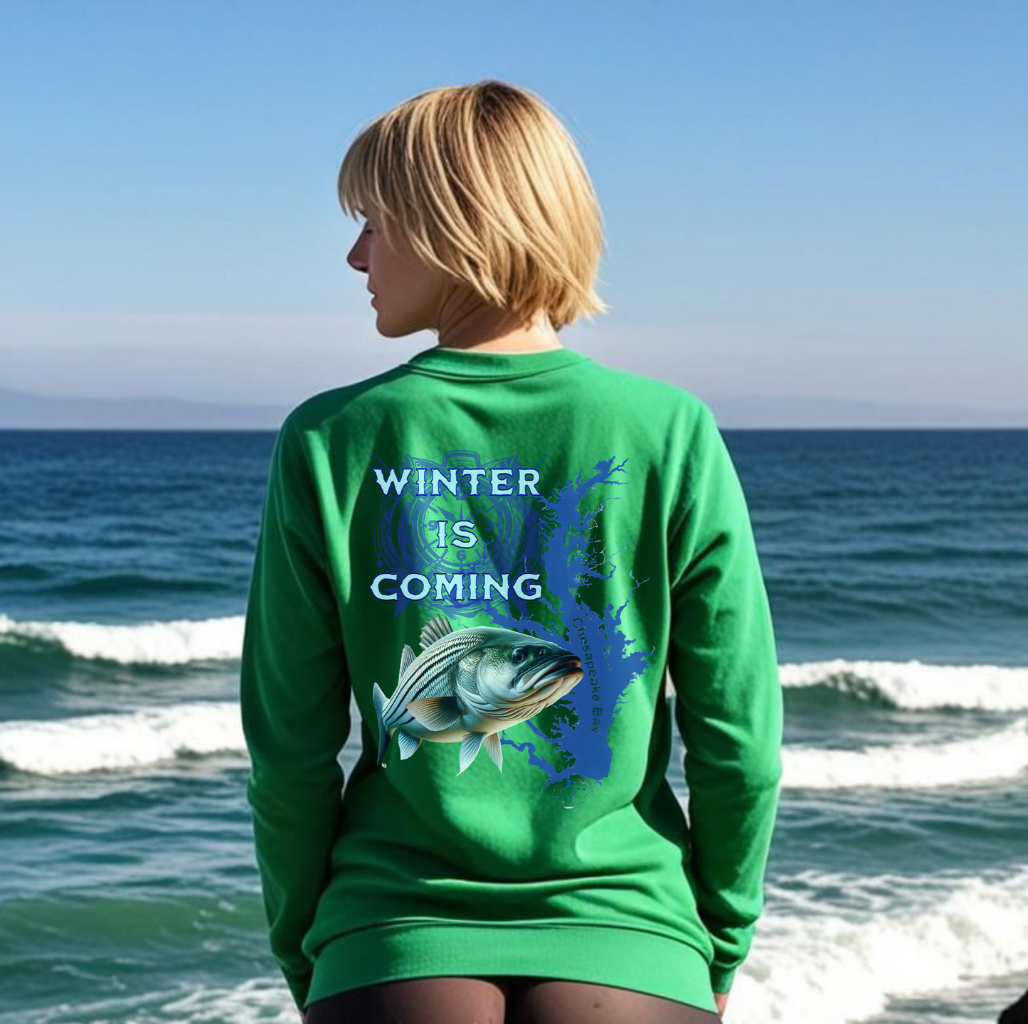 Chesapeake Bay Fishing Crewneck Sweatshirt